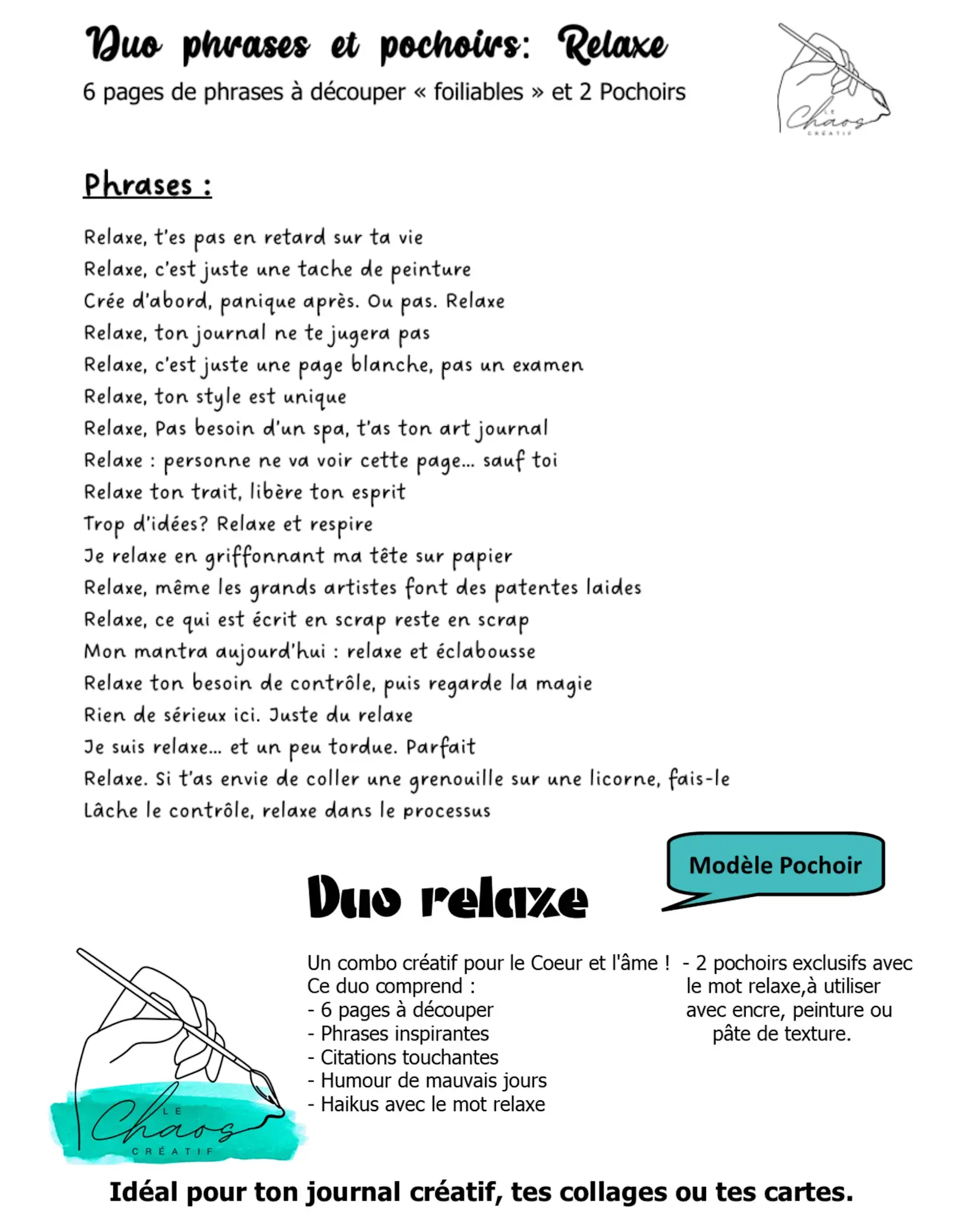 LE CHAOS CRÉATIF LE CHAOS CRÉATIF RELAXE FOILABLE CUT OUTS AND STENCIL DUO