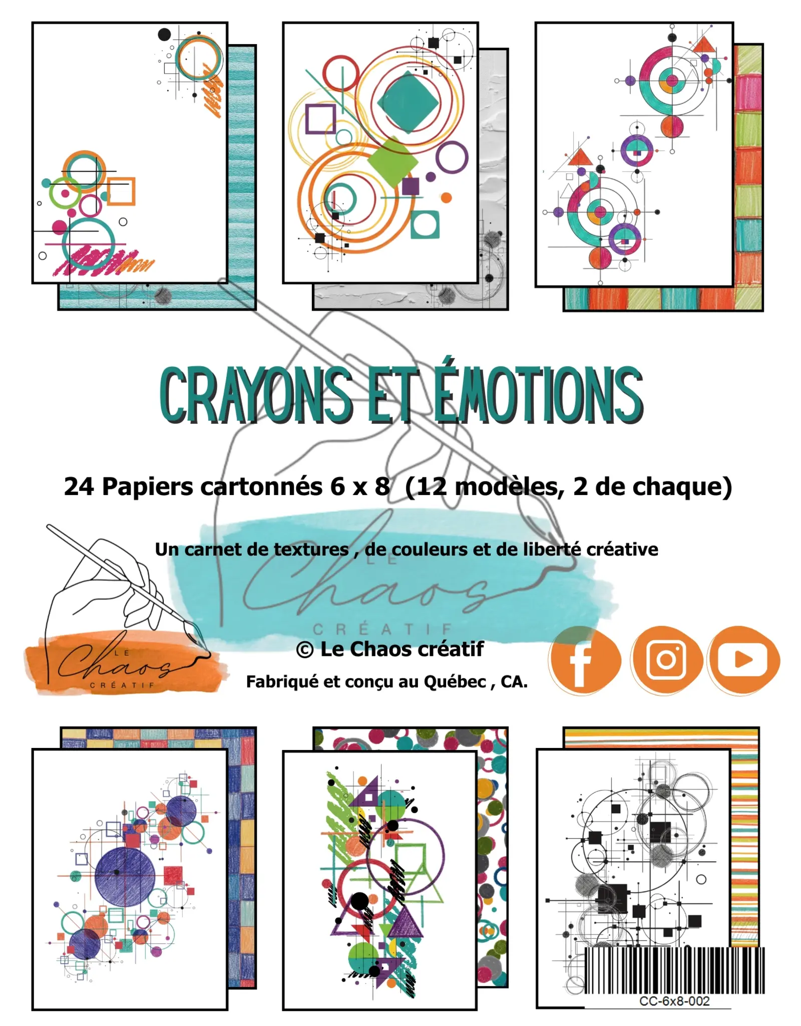 LE CHAOS CRÉATIF LE CHAOS CRÉATIF CRAYONS ET ÉMOTIONS 6x8 PAPER PAD