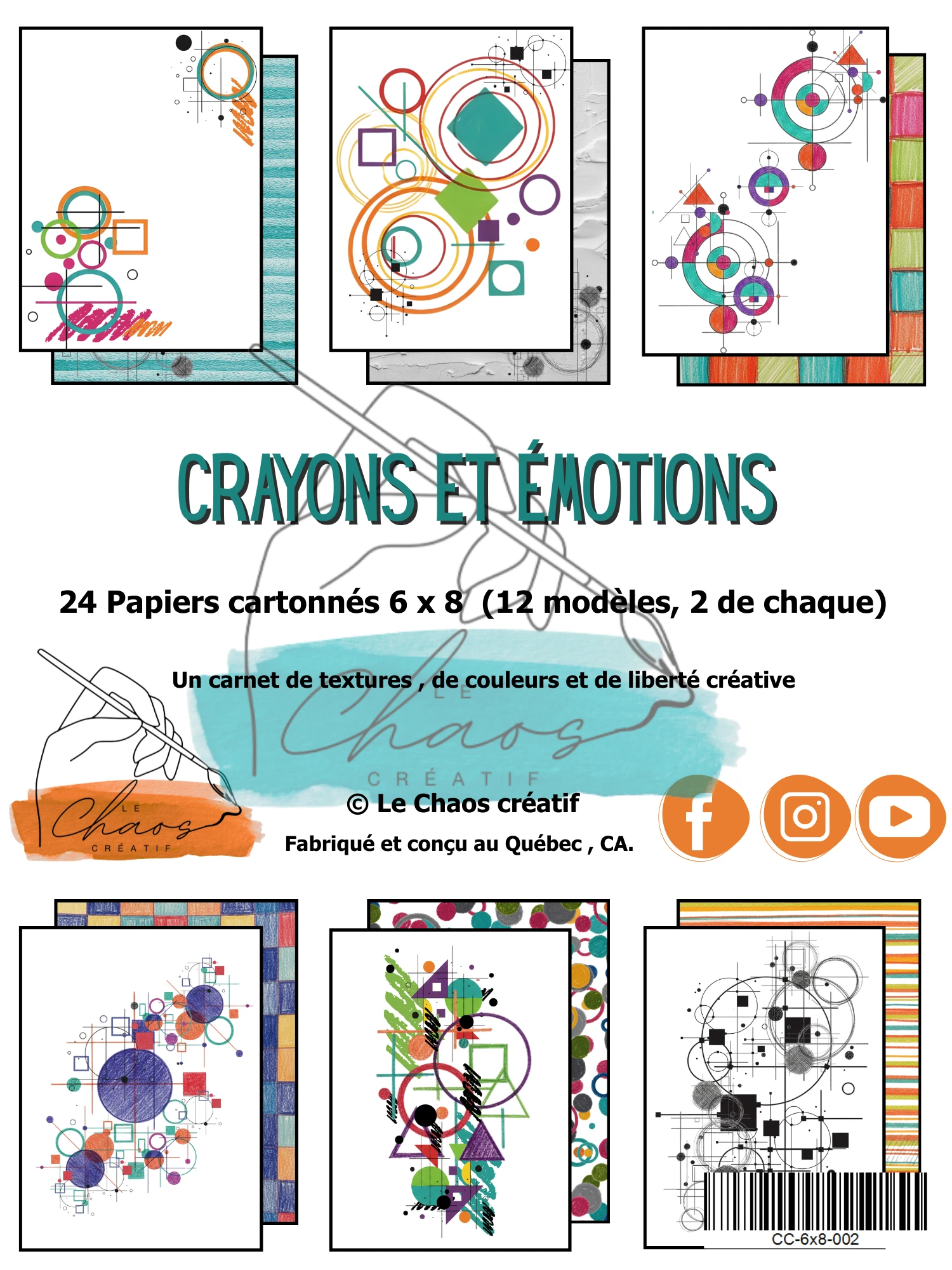 LE CHAOS CRÉATIF LE CHAOS CRÉATIF CRAYONS ET ÉMOTIONS 6x8 PAPER PAD