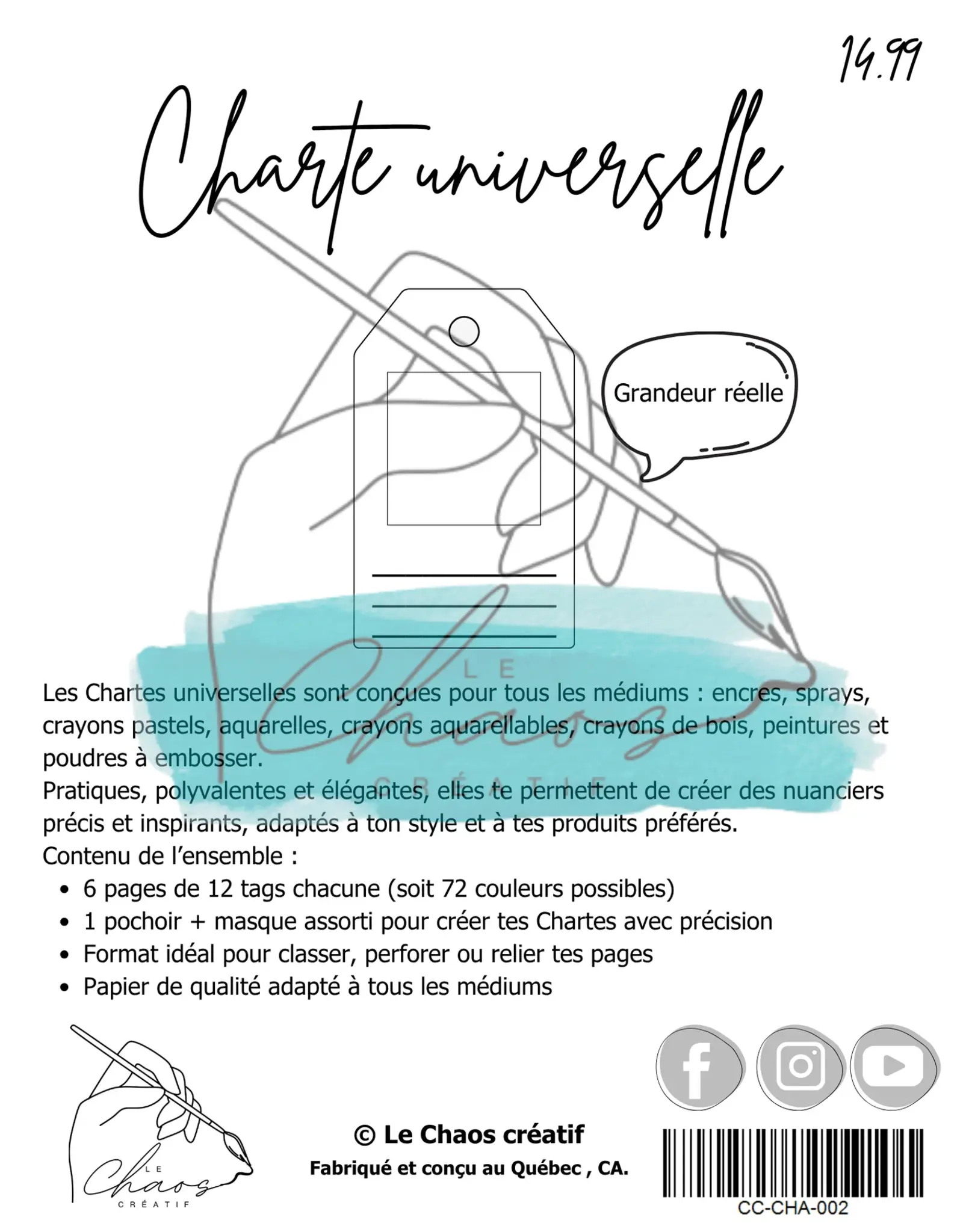 LE CHAOS CRÉATIF LE CHAOS CRÉATIF SQUARE TAGS AND STENCIL SET