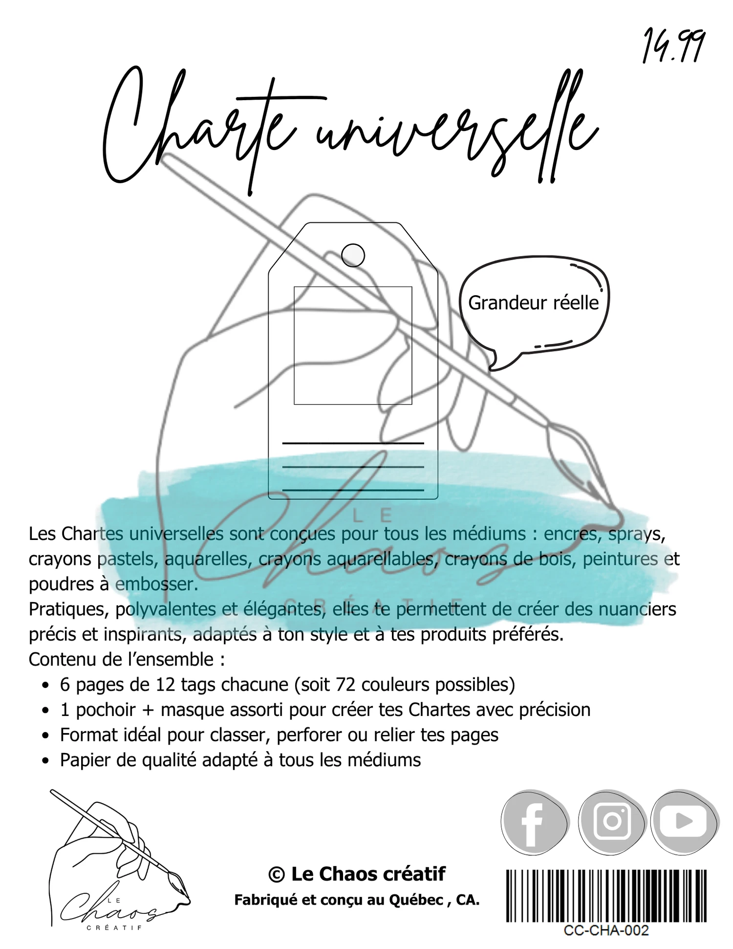 LE CHAOS CRÉATIF LE CHAOS CRÉATIF SQUARE TAGS AND STENCIL SET