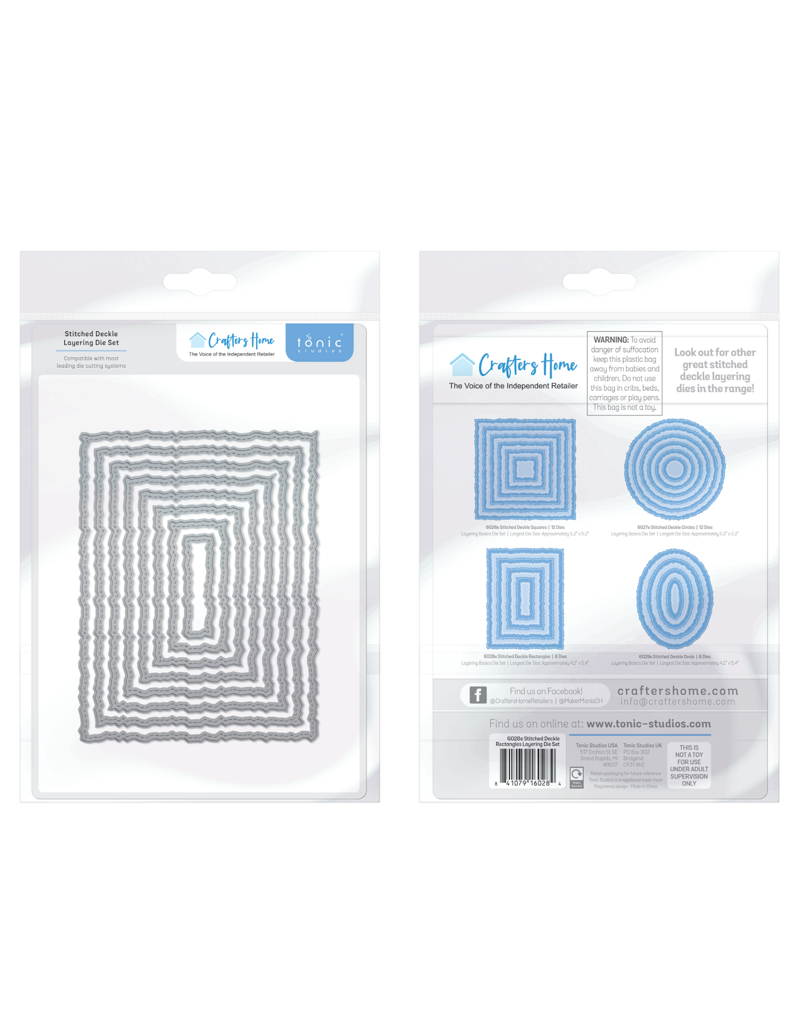 CRAFTERS HOME CRAFTERS HOME EXCLUSIVE TONIC STUDIOS STITCHED DECKLE RECTANGLES LAYERING DIE SET