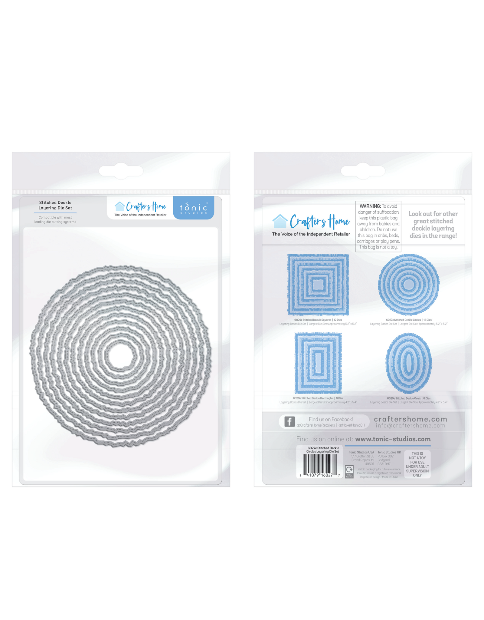 CRAFTERS HOME CRAFTERS HOME EXCLUSIVE TONIC STUDIOS STITCHED DECKLE CIRCLES LAYERING DIE SET