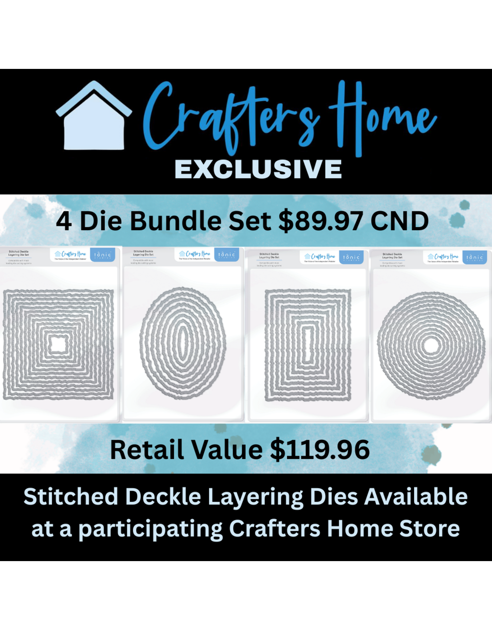 CRAFTERS HOME CRAFTERS HOME EXCLUSIVE TONIC STUDIOS STITCHED DECKLE LAYERING DIE SET BUNDLE PRICE