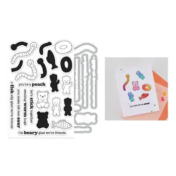 HERO ARTS HERO ARTS CARLY TEE LET'S STICK TOGETHER CLEAR STAMP AND DIE SET
