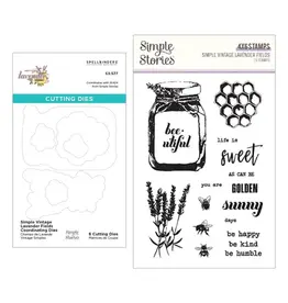 SPELLBINDERS SPELLBINDERS SIMPLE STORIES SIMPLE VINTAGE LAVENDER FIELDS STAMP AND DIE SET