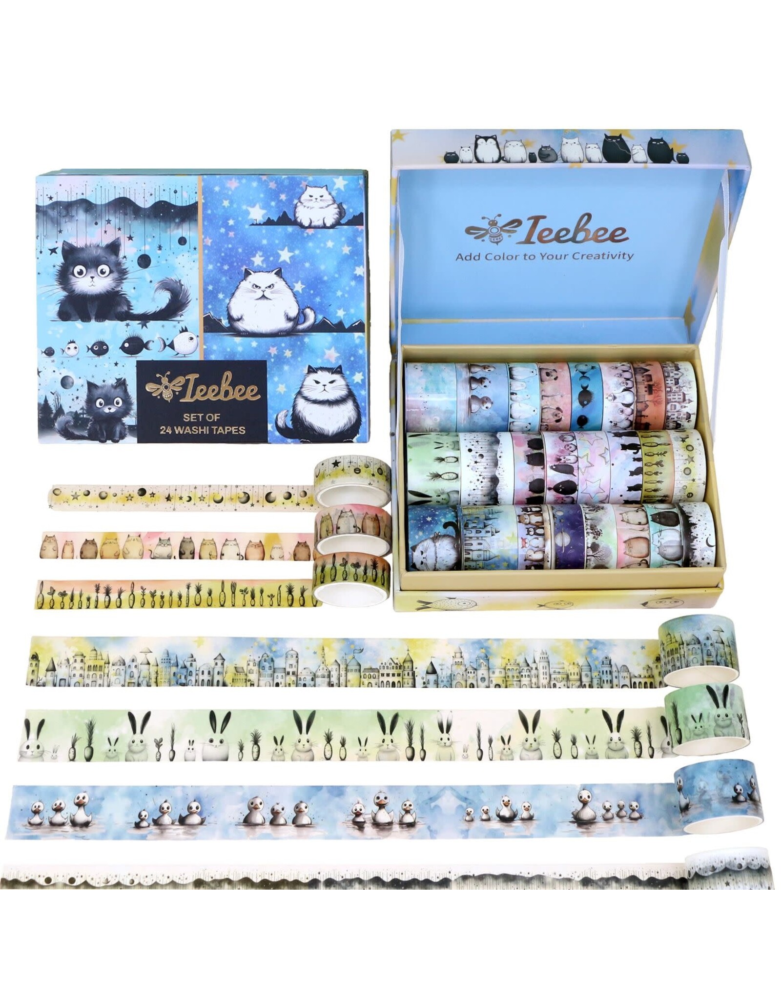 IEEBEE IEEBEE ADORABLE ADVENTURES WASHI TAPE SET 24PK