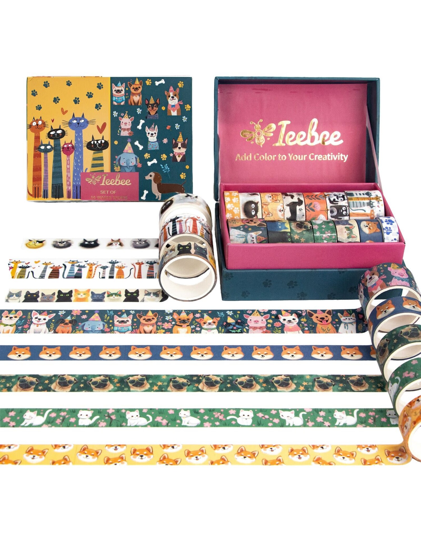 IEEBEE IEEBEE CUTE CARNIVAL WASHI TAPE SET 14PK