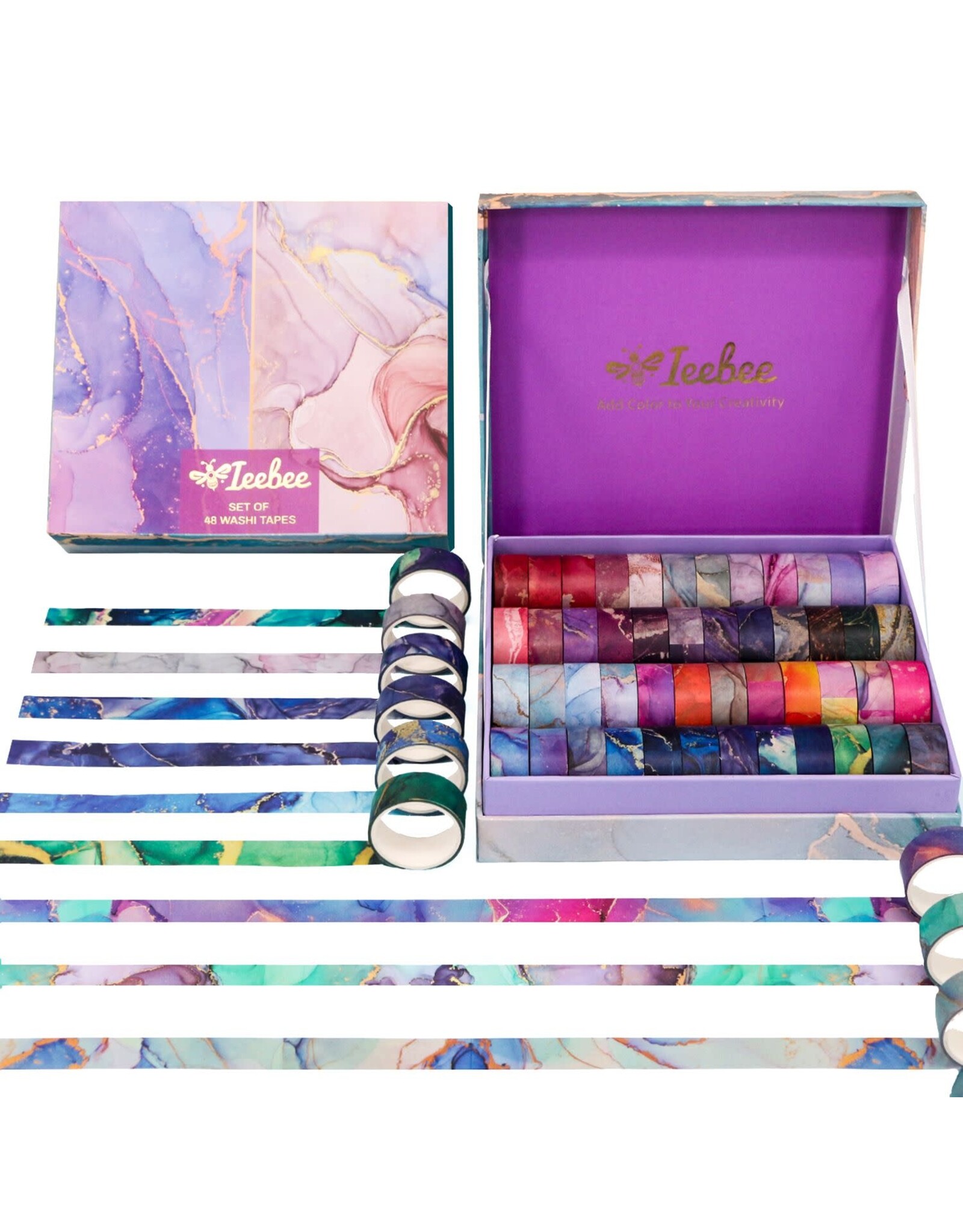 IEEBEE IEEBEE ETHEREAL GILDED WASHI TAPE SET 48PK