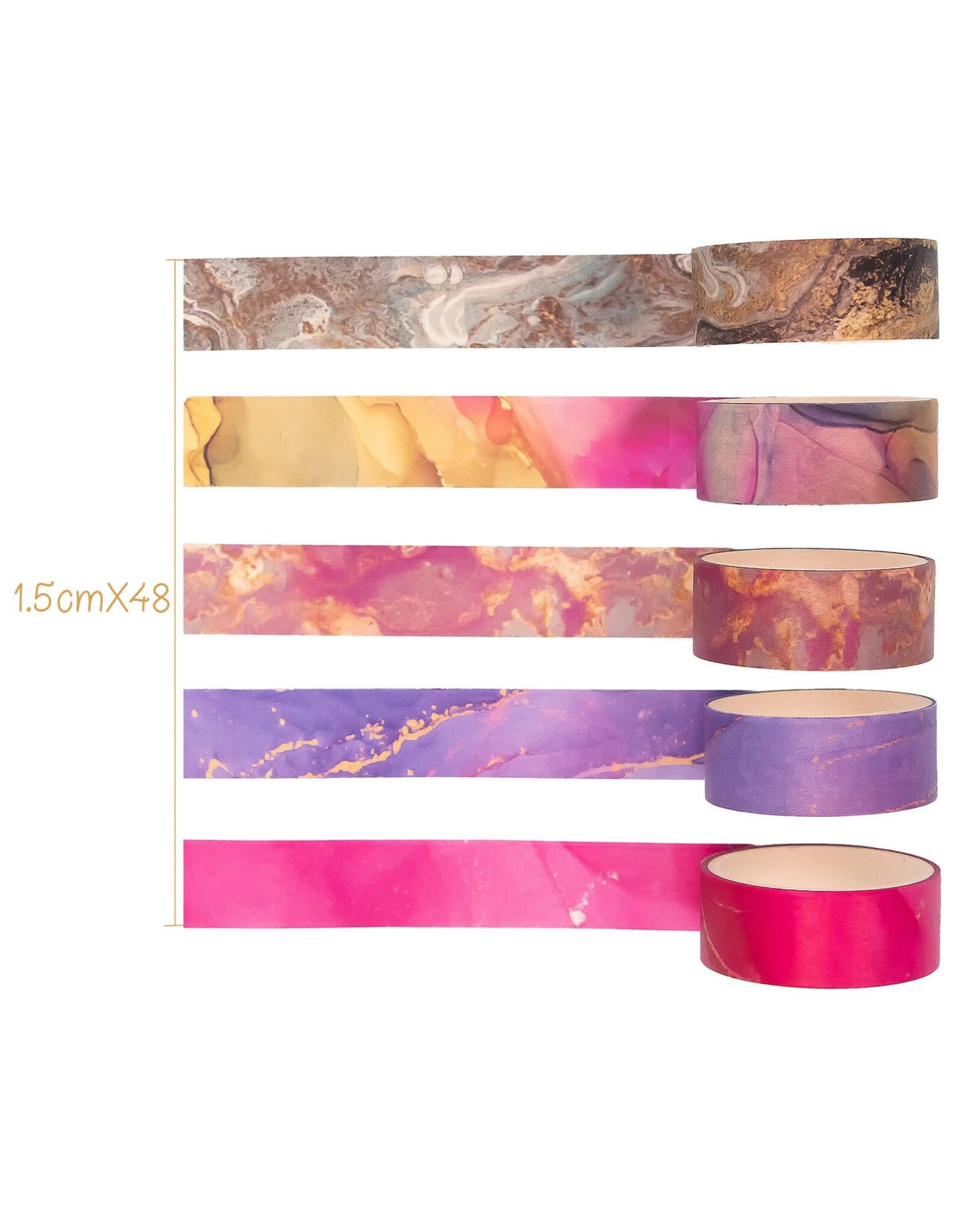IEEBEE IEEBEE ETHEREAL GILDED WASHI TAPE SET 48PK