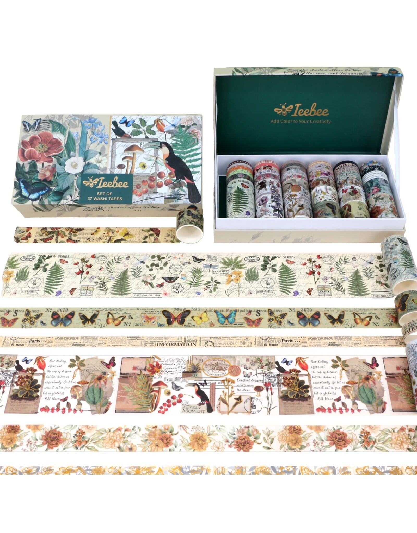IEEBEE IEEBEE NATURE'S NOTE WASHI TAPE SET 37PK
