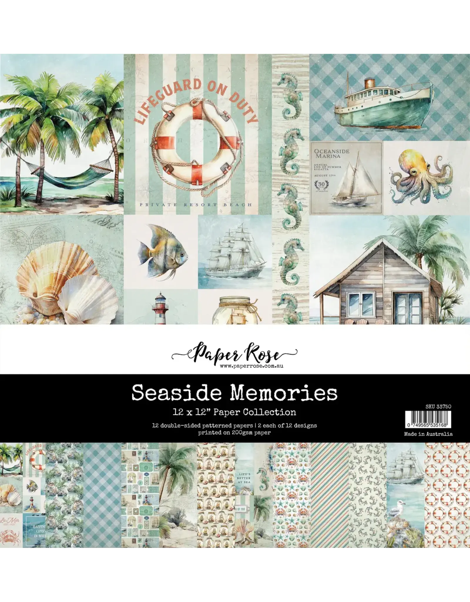 PAPER ROSE PAPER ROSE SEASIDE MEMORIES 12x12 PAPER COLLECTION