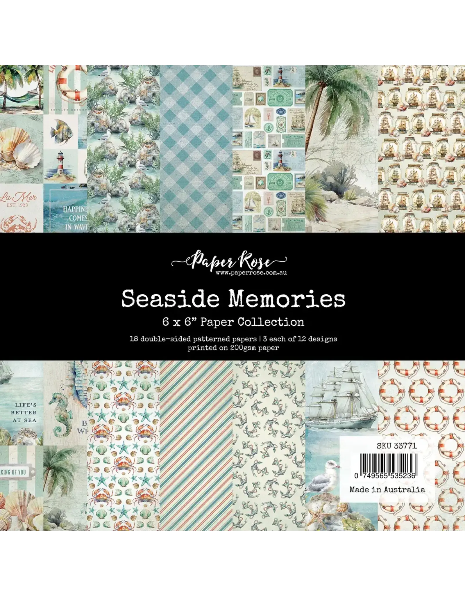 PAPER ROSE PAPER ROSE SEASIDE MEMORIES 6x6 PAPER COLLECTION