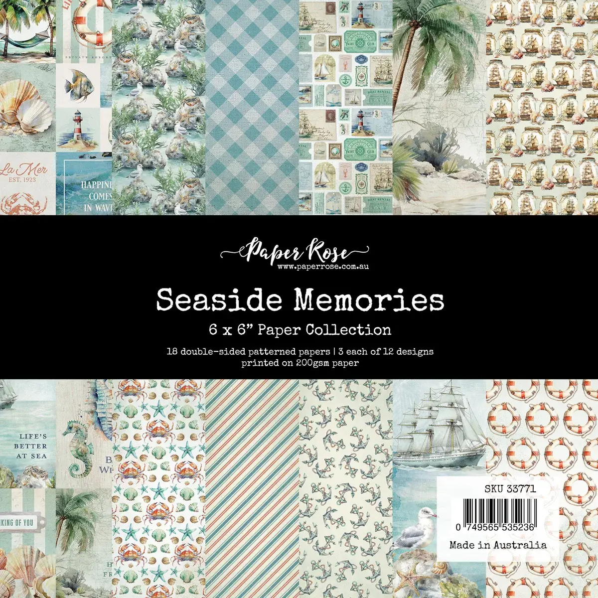 PAPER ROSE PAPER ROSE SEASIDE MEMORIES 6x6 PAPER COLLECTION