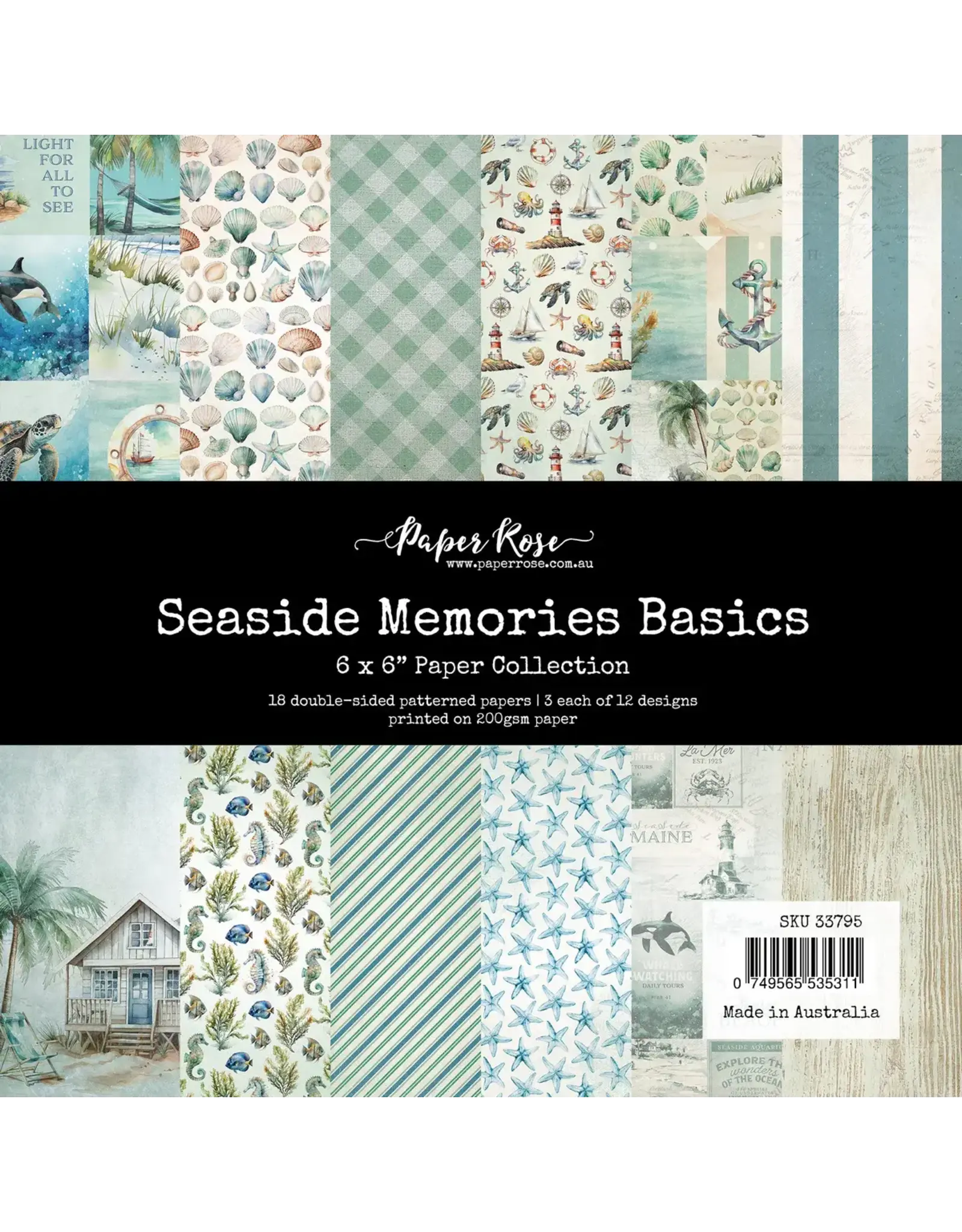 PAPER ROSE PAPER ROSE SEASIDE MEMORIES 6x6 BASICS PAPER COLLECTION