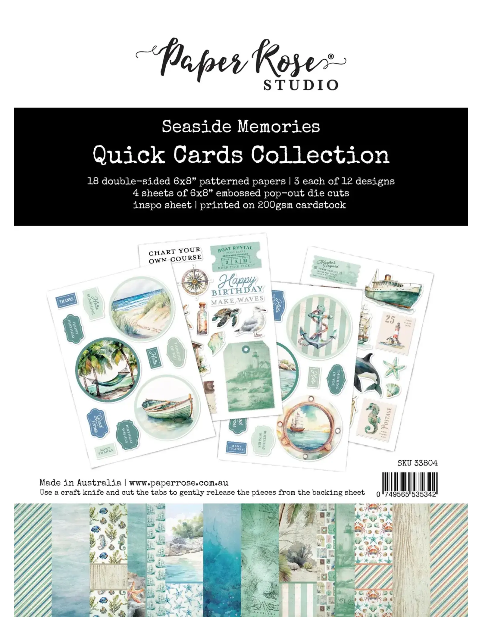 PAPER ROSE PAPER ROSE SEASIDE MEMORIES 6x8 QUICK CARDS COLLECTION