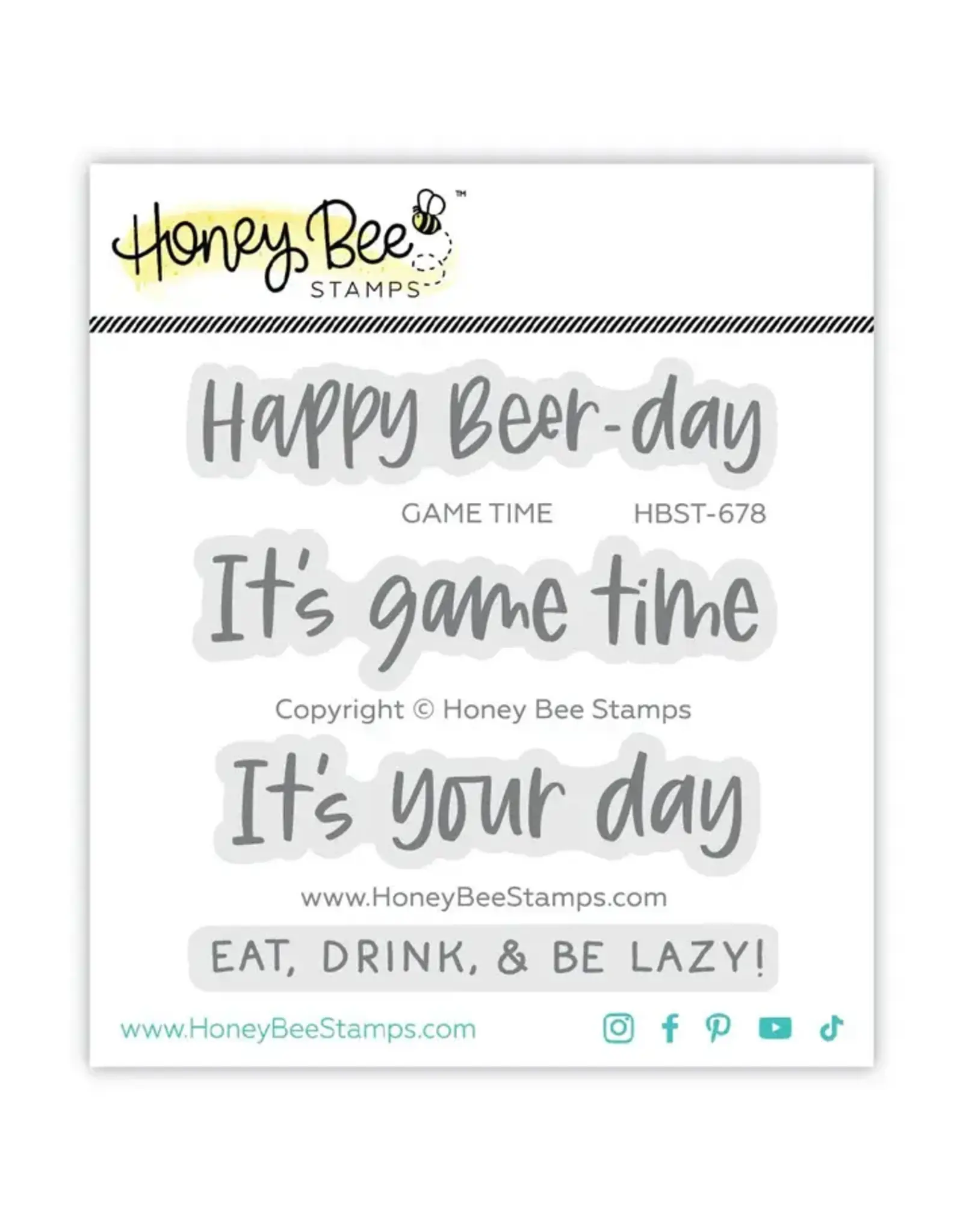 HONEY BEE HONEY BEE STAMPS GAME TIME CLEAR STAMP SET
