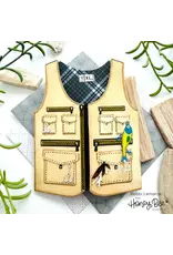 HONEY BEE HONEY BEE STAMPS LOVELY LAYERS: FISHING VEST A2 CARD BASE DIE SET