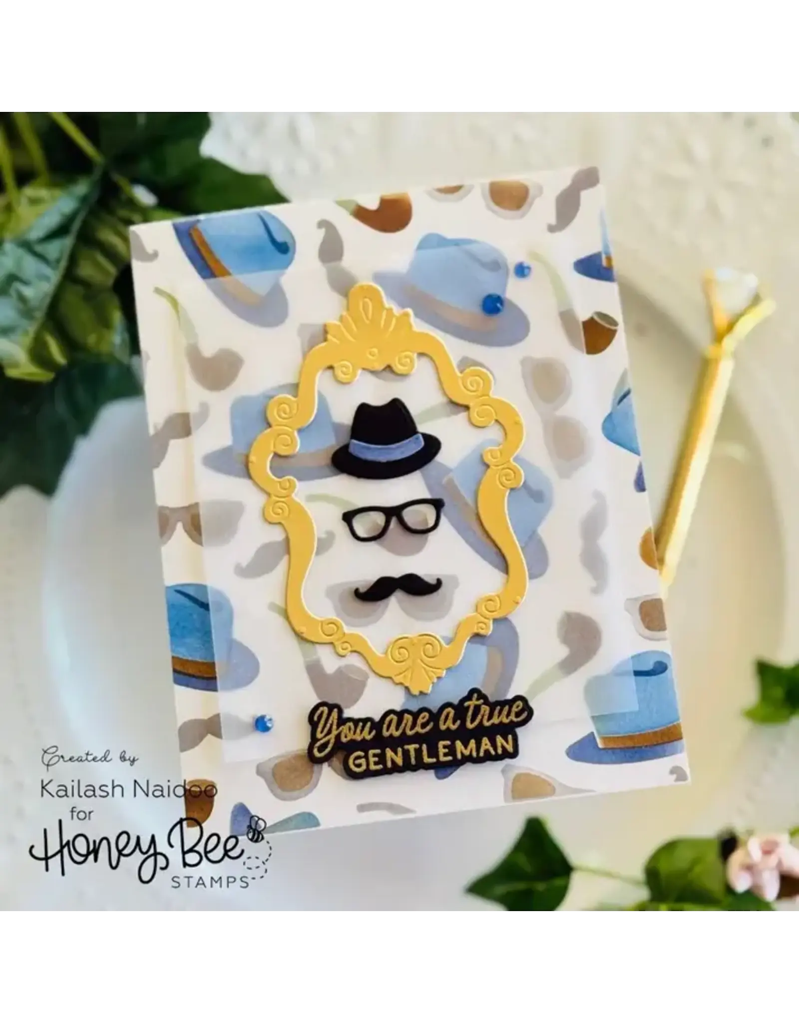 HONEY BEE HONEY BEE STAMPS LOVELY LAYERS: GALLERY WALL GENTLEMEN ADD-ON DIE SET