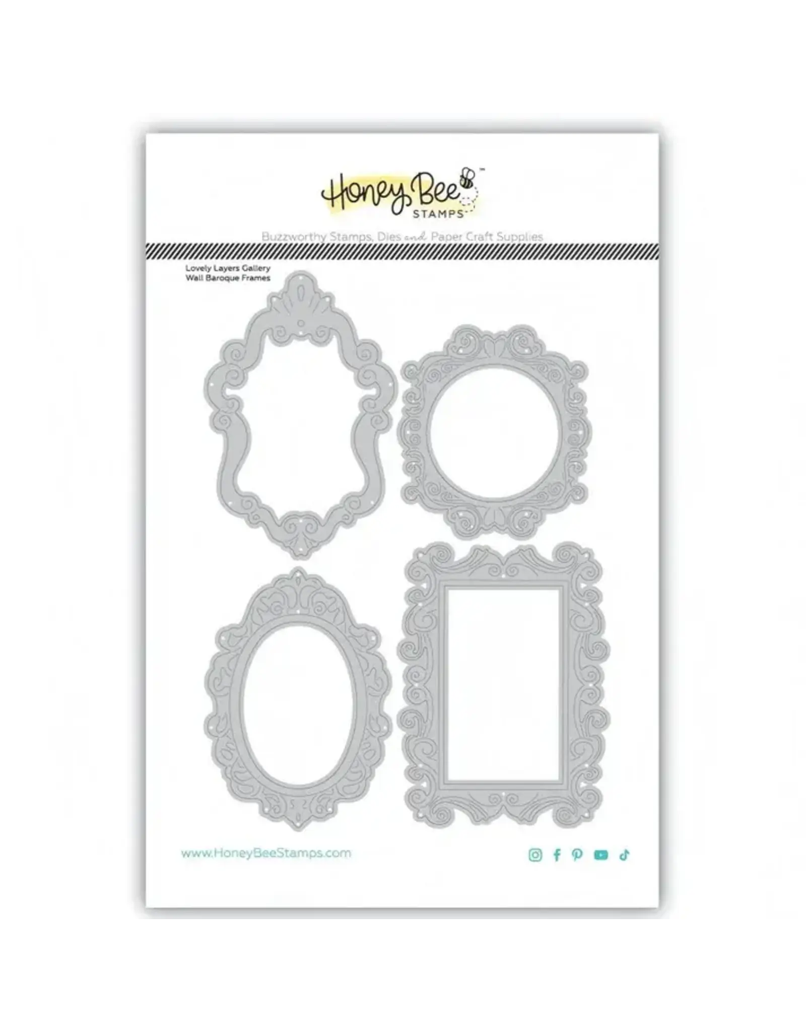 HONEY BEE HONEY BEE STAMPS LOVELY LAYERS: GALLERY WALL BAROQUE FRAMES DIE SET