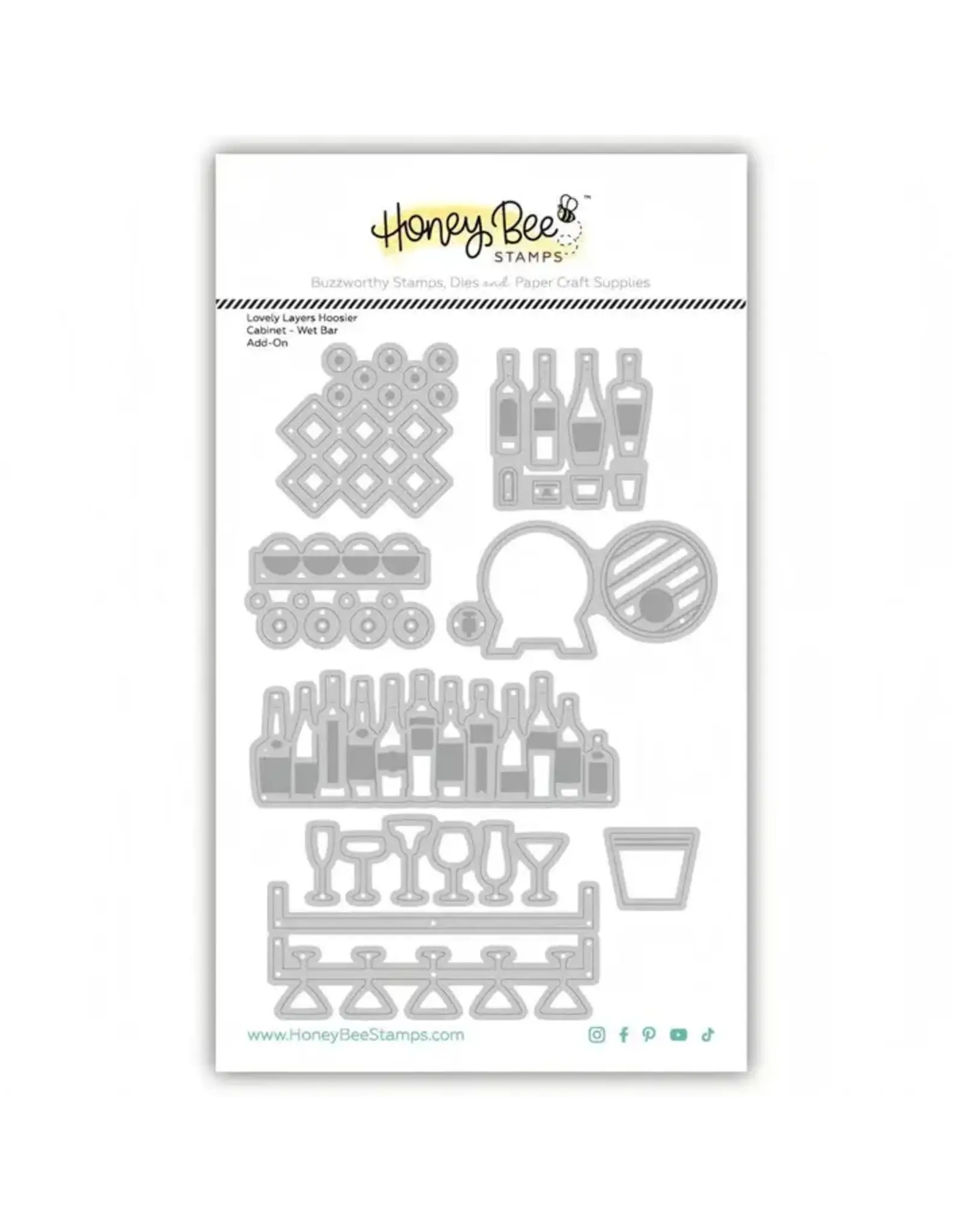 HONEY BEE HONEY BEE STAMPS LOVELY LAYERS: HOOSIER CABINET WET BAR ADD-ON DIE SET