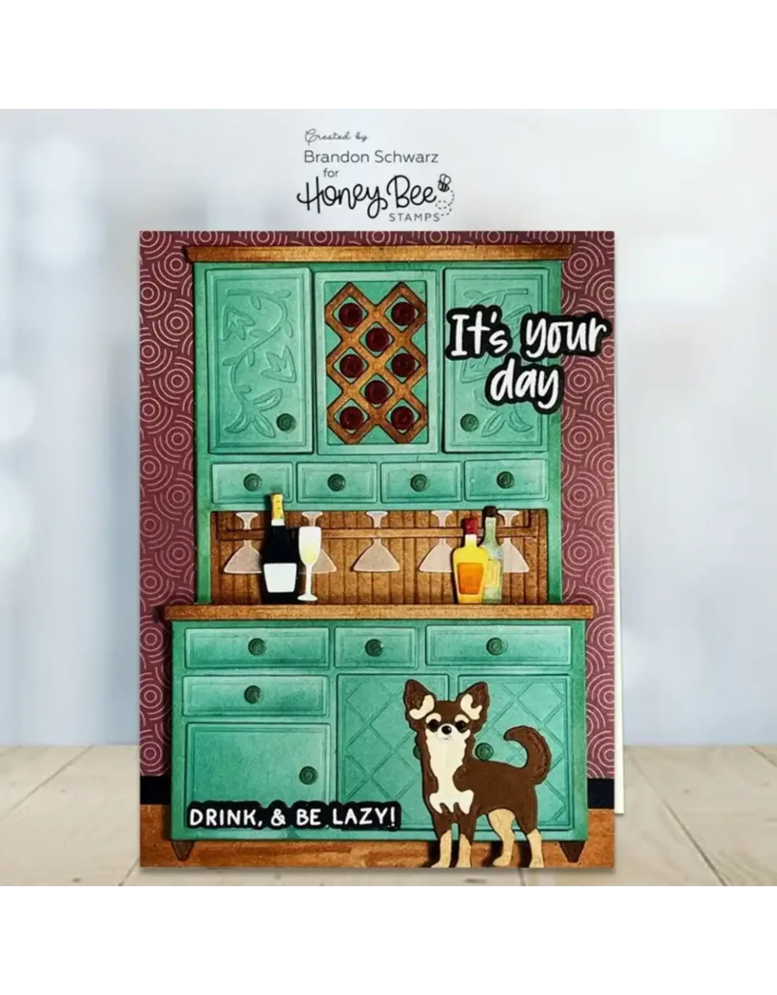 HONEY BEE HONEY BEE STAMPS LOVELY LAYERS: HOOSIER CABINET WET BAR ADD-ON DIE SET