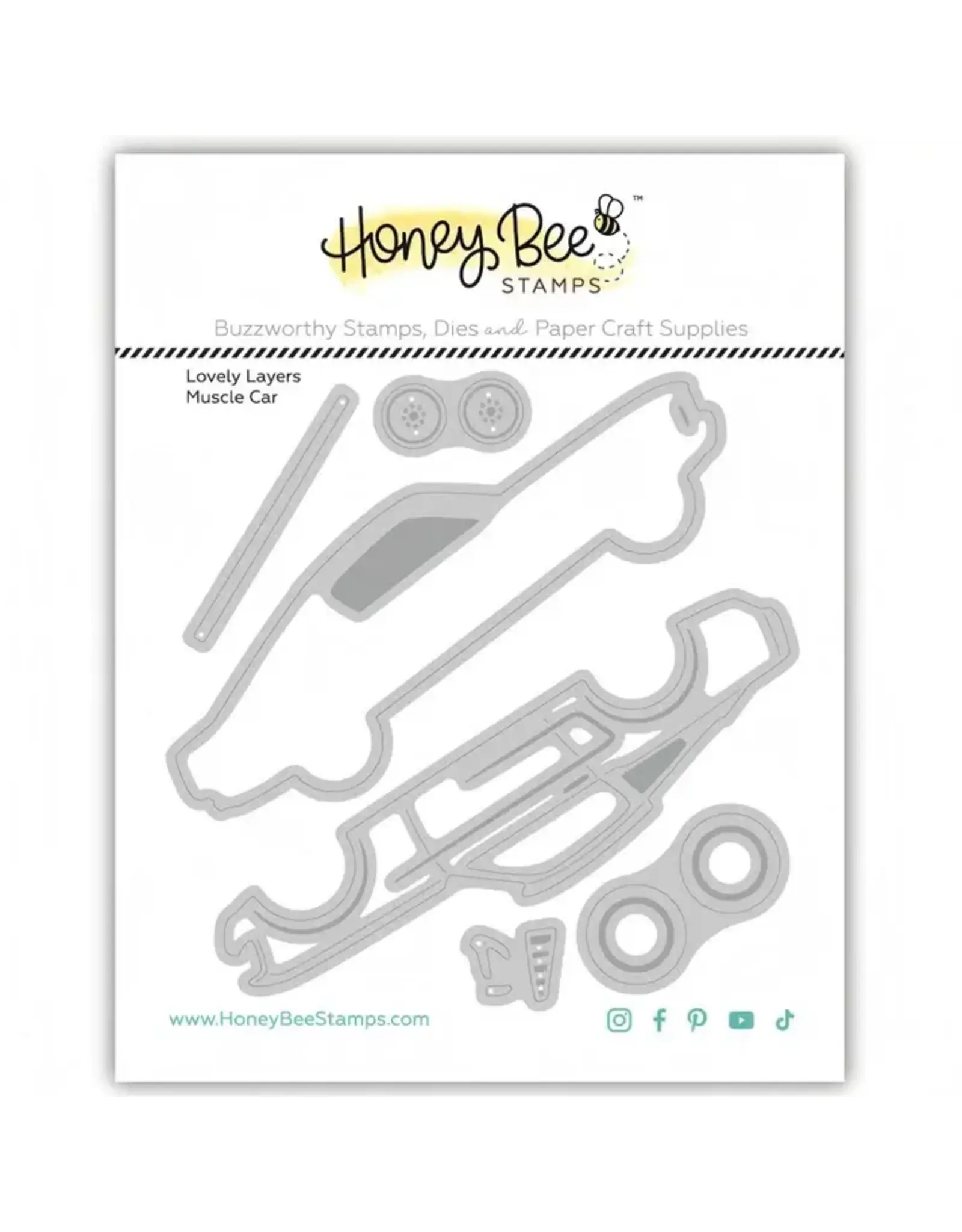 HONEY BEE HONEY BEE STAMPS LOVELY LAYERS: MUSCLE CAR DIE SET