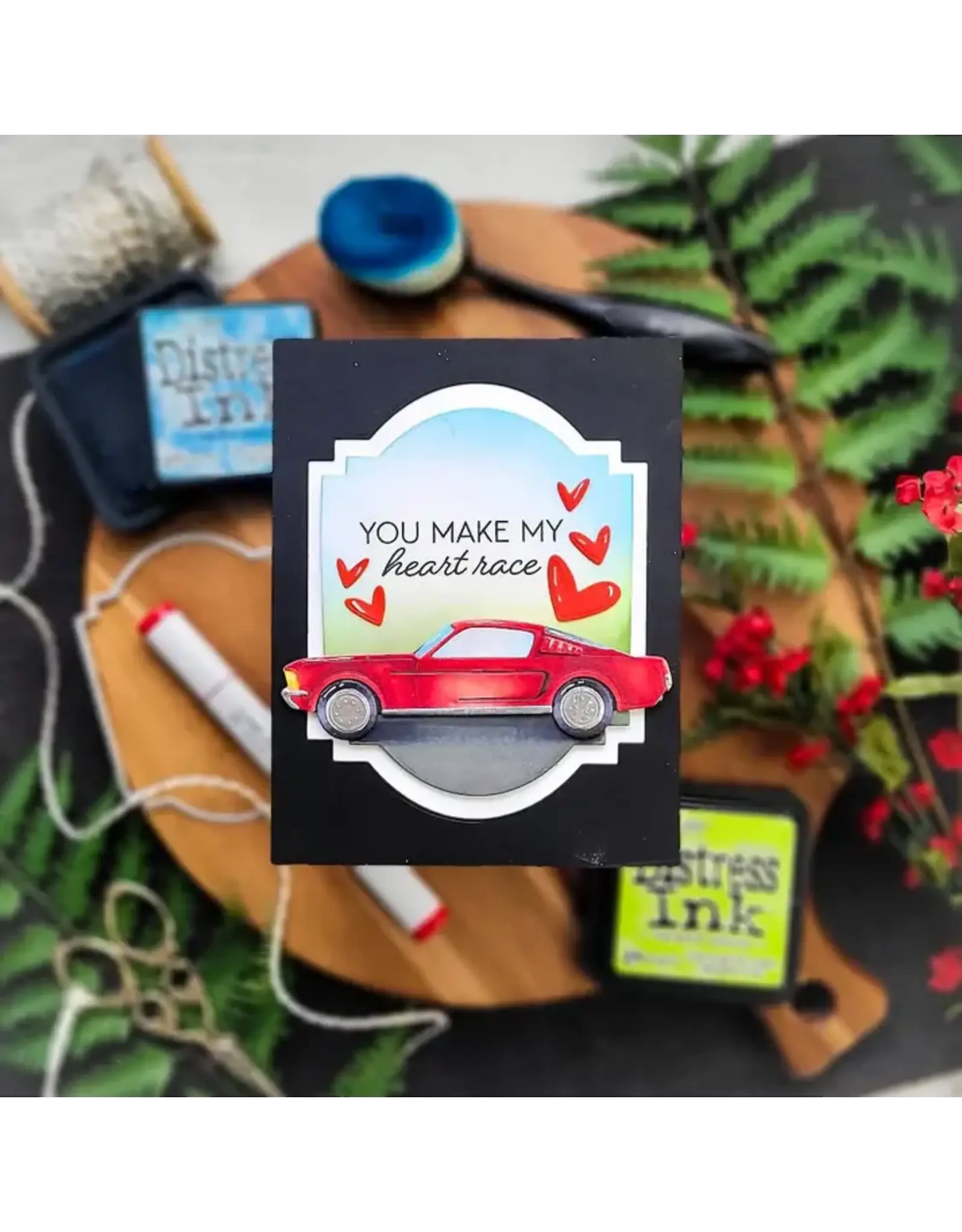 HONEY BEE HONEY BEE STAMPS LOVELY LAYERS: MUSCLE CAR DIE SET