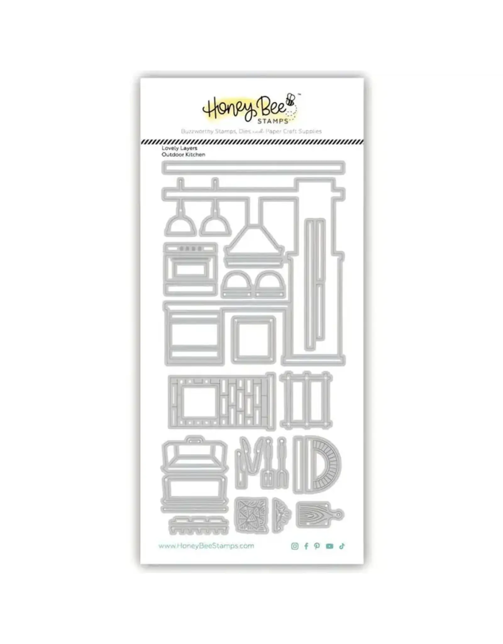 HONEY BEE HONEY BEE STAMPS LOVELY LAYERS: OUTDOOR KITCHEN DIE SET