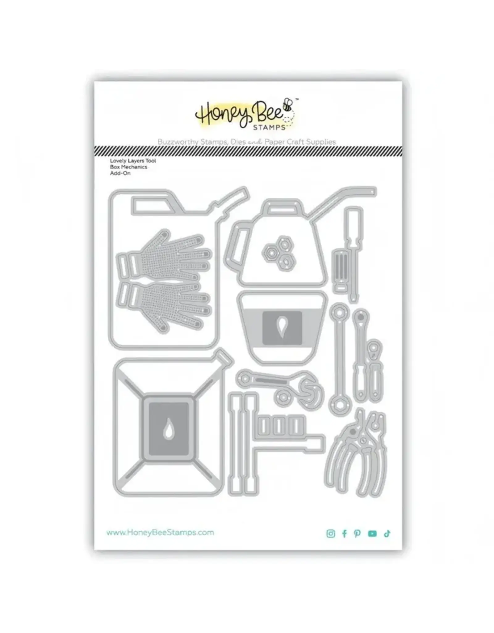 HONEY BEE HONEY BEE STAMPS LOVELY LAYERS: TOOL BOX MECHANIC ADD-ON DIE SET