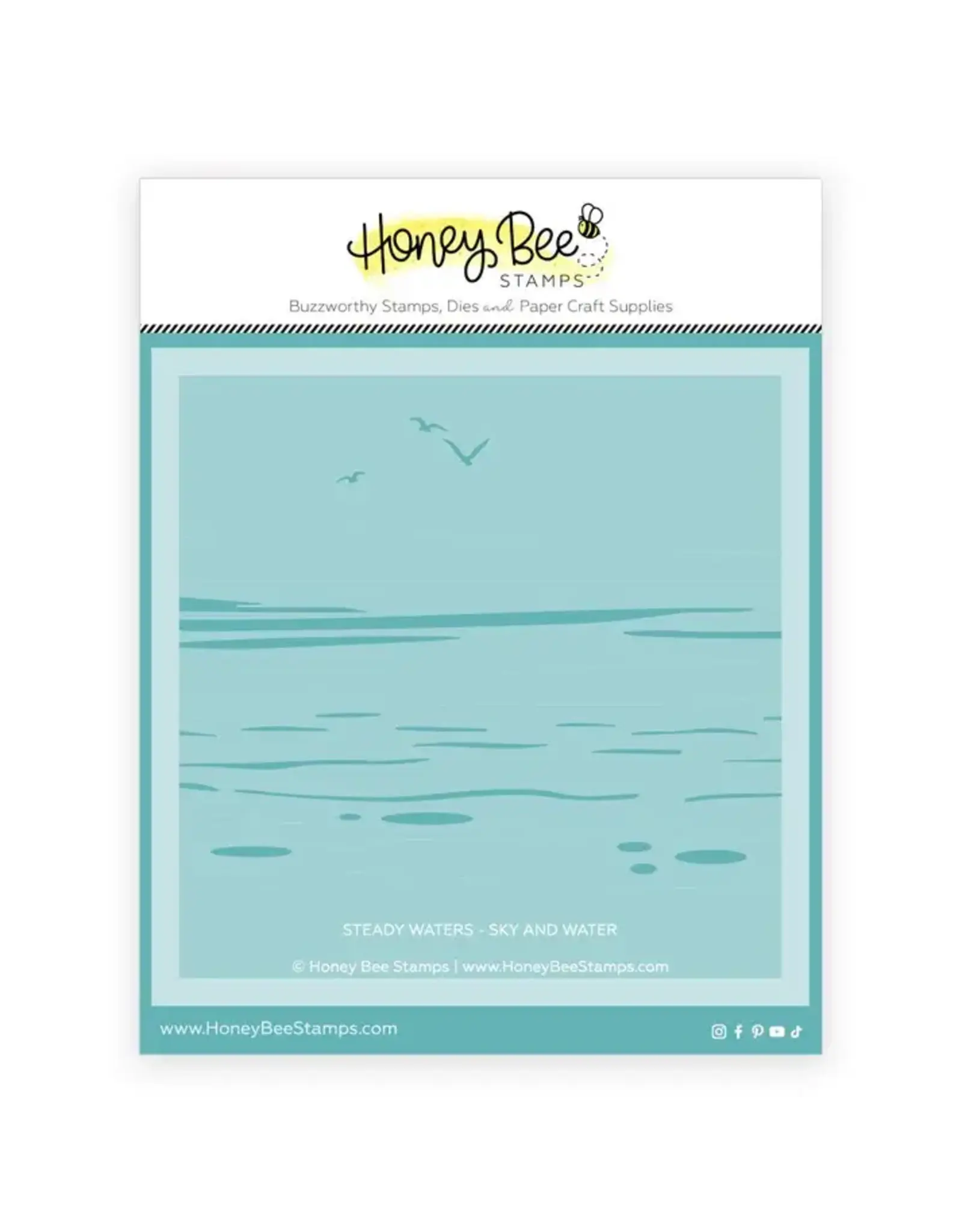 HONEY BEE HONEY BEE STAMPS STEADY WATERS 6x6 LAYERING BACKGROUND STENCIL SET 2/PK