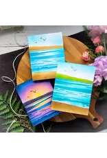 HONEY BEE HONEY BEE STAMPS STEADY WATERS 6x6 LAYERING BACKGROUND STENCIL SET 2/PK