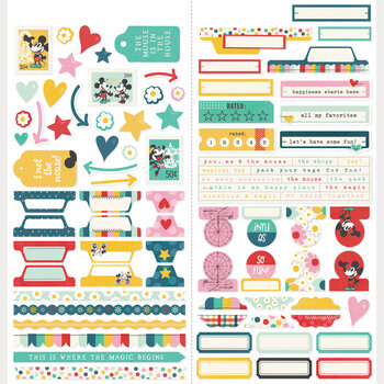 SIMPLE STORIES SIMPLE STORIES SAY CHEESE HAPPIEST PLACE 12x12 CARDSTOCK STICKERS BASICS