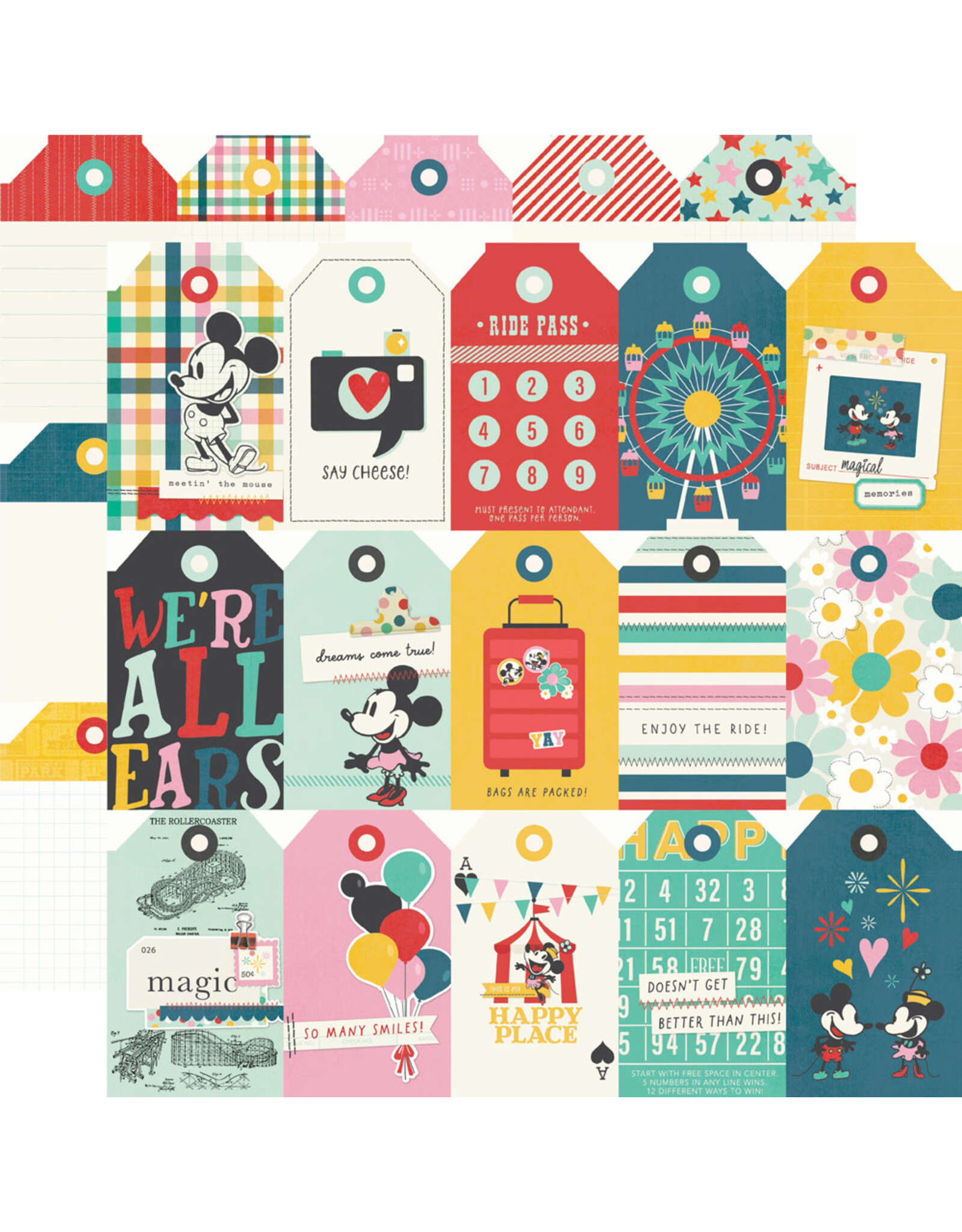 SIMPLE STORIES SIMPLE STORIES SAY CHEESE HAPPIEST PLACE TAG ELEMENTS 12x12 CARDSTOCK