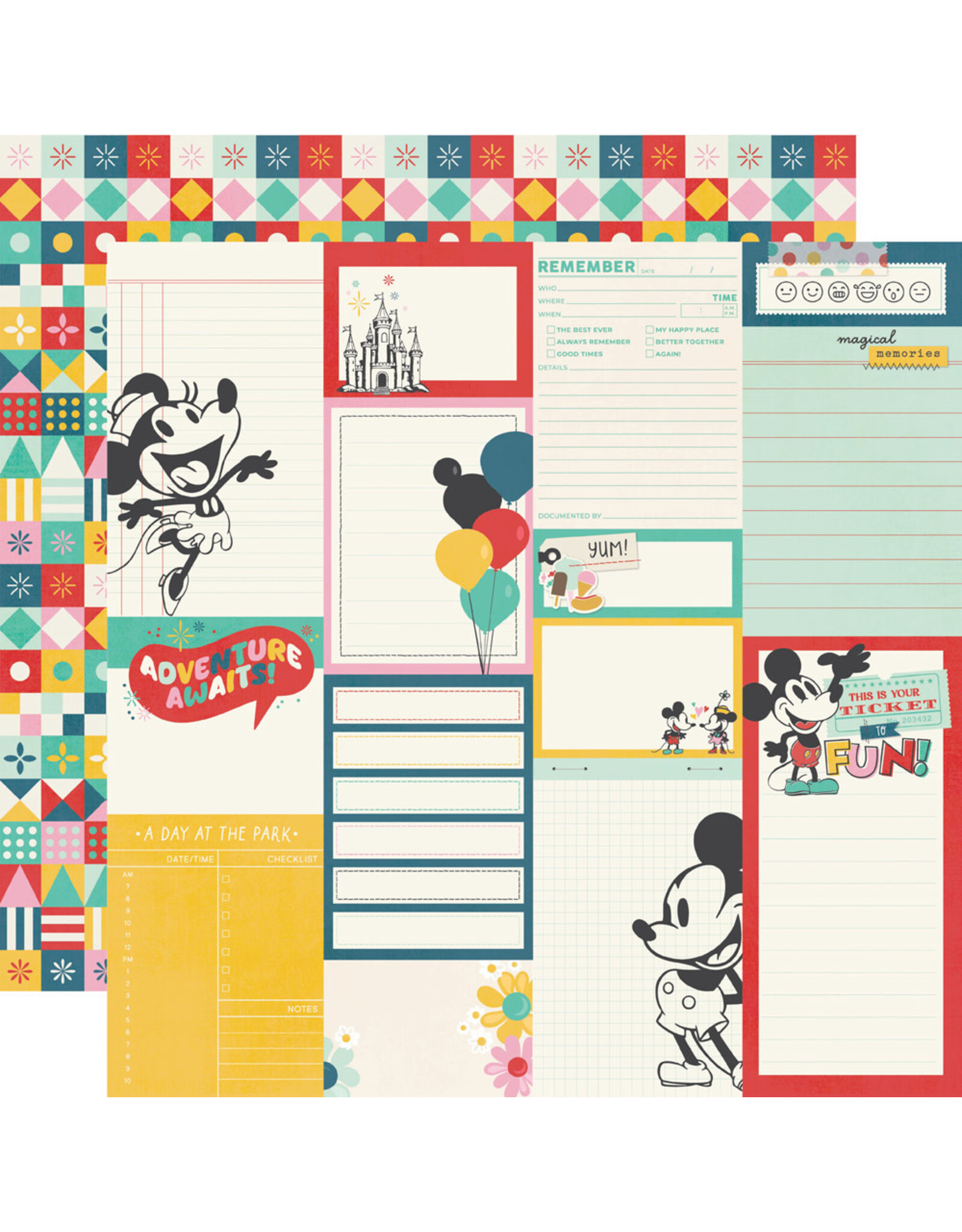 SIMPLE STORIES SIMPLE STORIES SAY CHEESE HAPPIEST PLACE JOURNAL ELEMENTS 12x12 CARDSTOCK