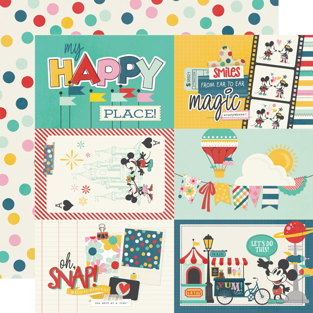 SIMPLE STORIES SIMPLE STORIES SAY CHEESE HAPPIEST PLACE 4x6 ELEMENTS 12x12 CARDSTOCK