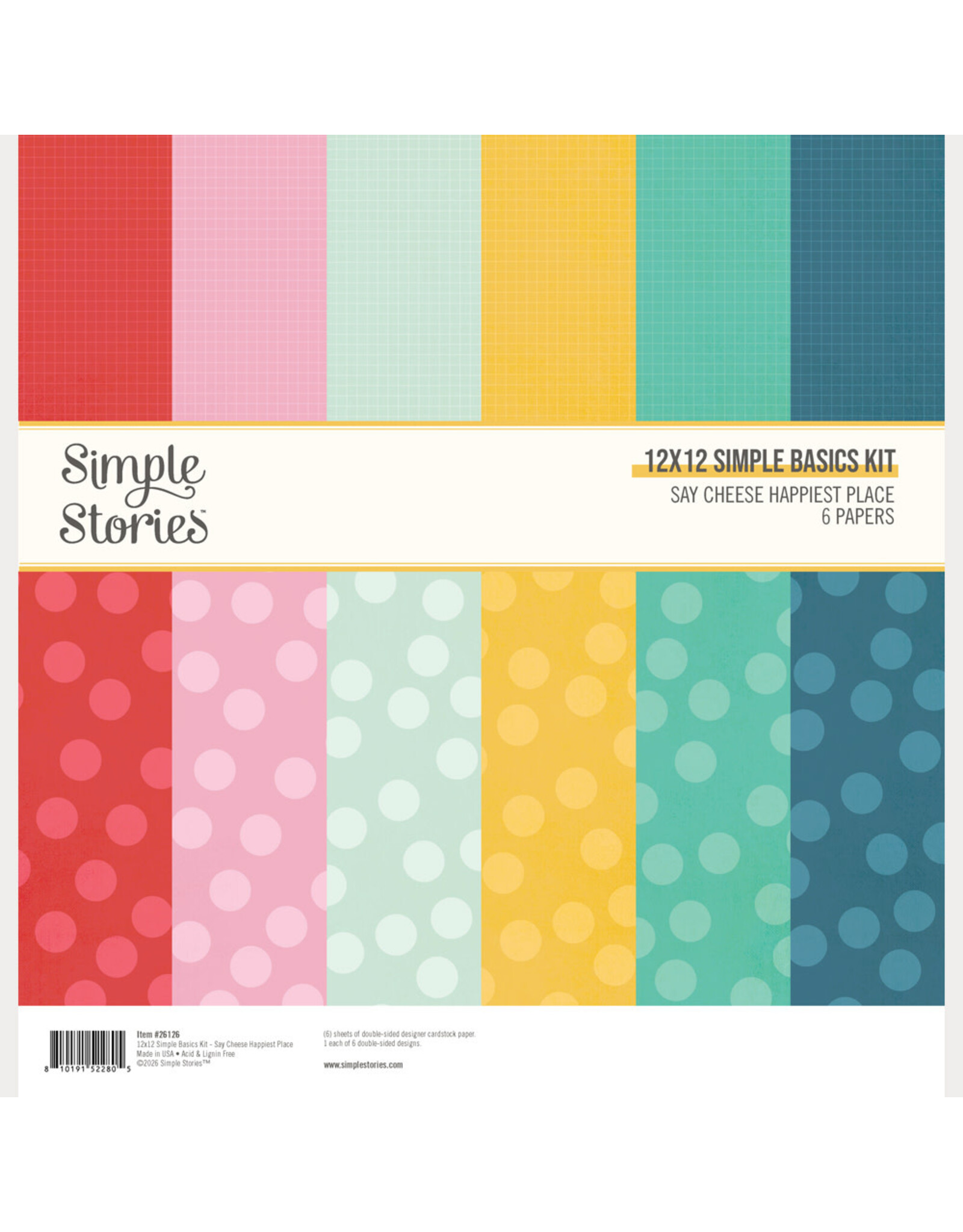SIMPLE STORIES SIMPLE STORIES SAY CHEESE HAPPIEST PLACE 12x12 BASICS KIT