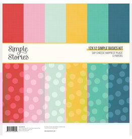 SIMPLE STORIES SIMPLE STORIES SAY CHEESE HAPPIEST PLACE 12x12 BASICS KIT
