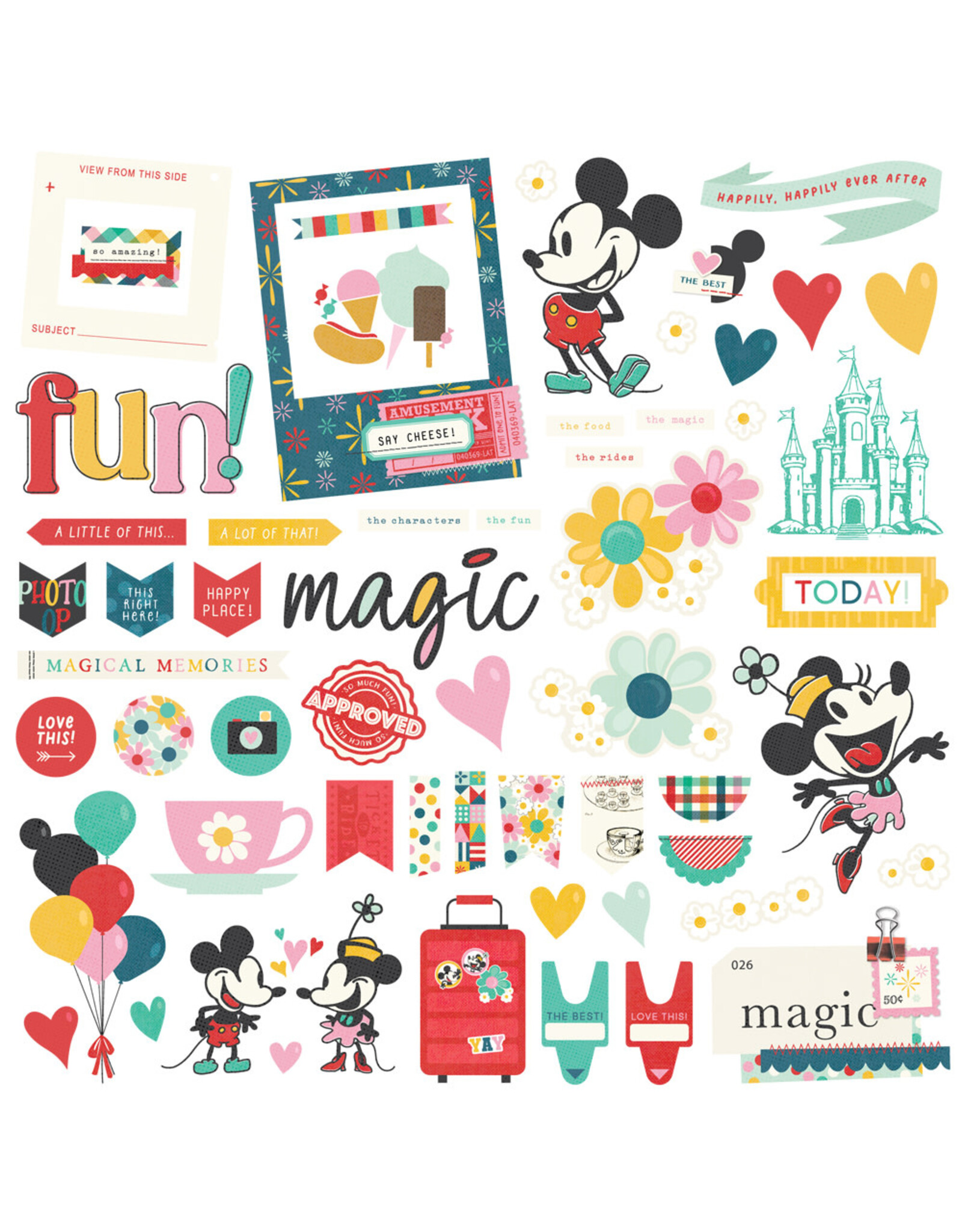 SIMPLE STORIES SIMPLE STORIES SAY CHEESE HAPPIEST PLACE CHIPBOARD PIECES 58/PK