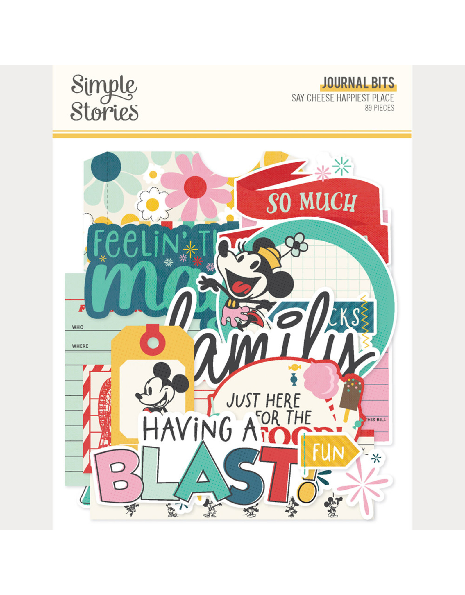 SIMPLE STORIES SIMPLE STORIES SAY CHEESE HAPPIEST PLACE JOURNAL BITS & PIECES 89/PK