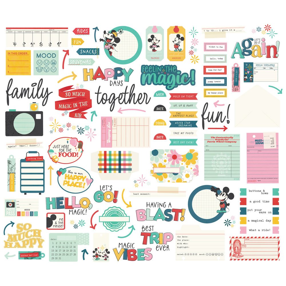 SIMPLE STORIES SIMPLE STORIES SAY CHEESE HAPPIEST PLACE JOURNAL BITS & PIECES 89/PK