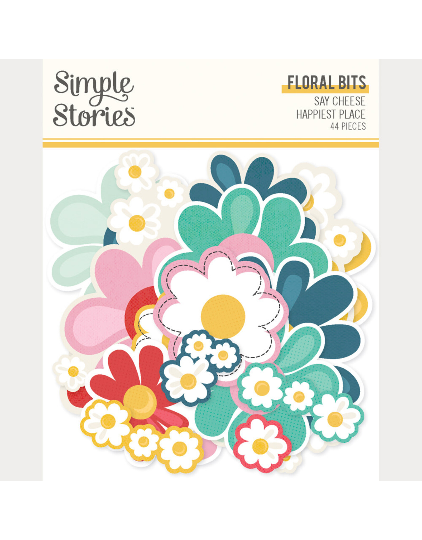 SIMPLE STORIES SIMPLE STORIES SAY CHEESE HAPPIEST PLACE FLORAL BITS & PIECES 44/PK