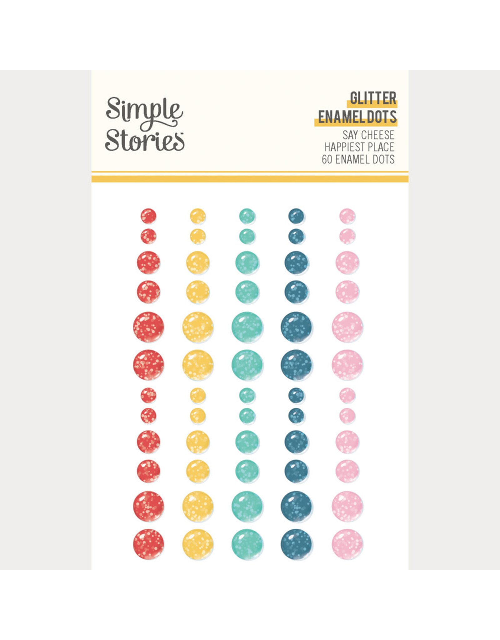 SIMPLE STORIES SIMPLE STORIES SAY CHEESE HAPPIEST PLACE GLITTER ENAMEL DOTS