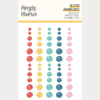 SIMPLE STORIES SIMPLE STORIES SAY CHEESE HAPPIEST PLACE GLITTER ENAMEL DOTS