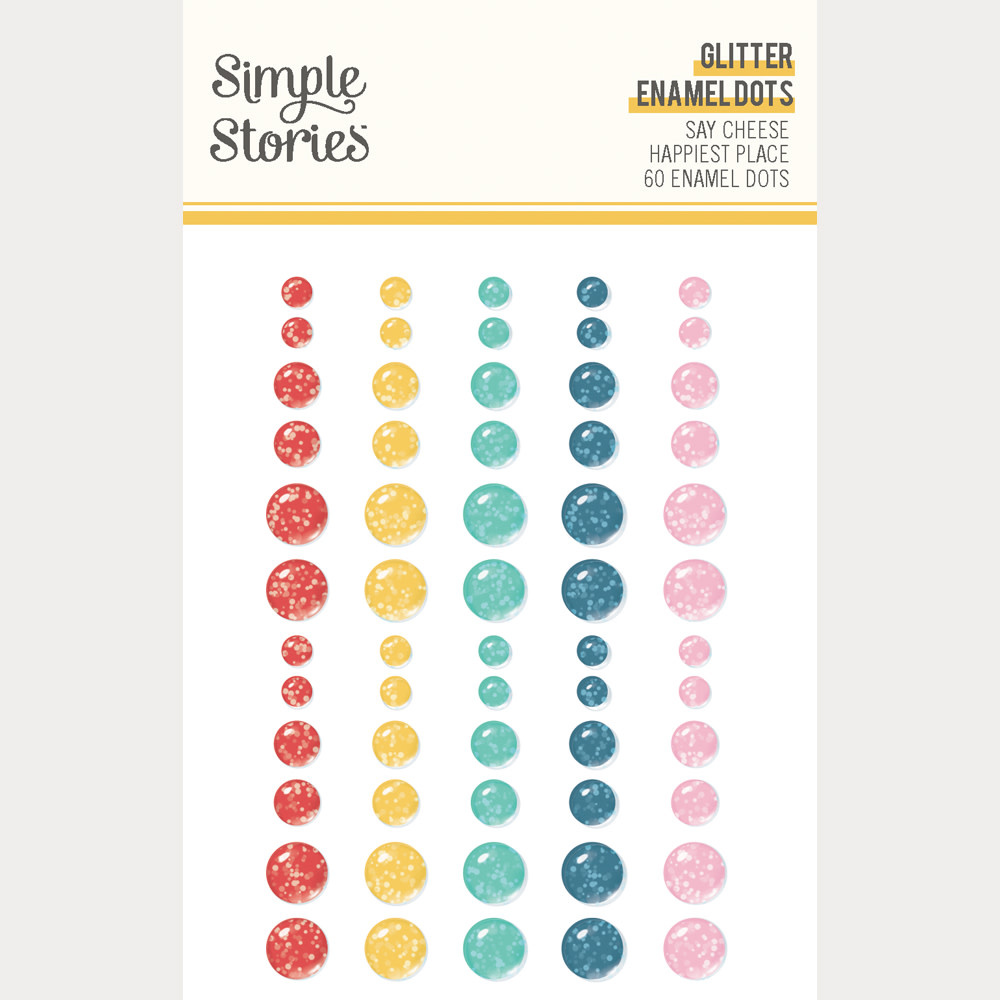 SIMPLE STORIES SIMPLE STORIES SAY CHEESE HAPPIEST PLACE GLITTER ENAMEL DOTS