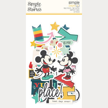 SIMPLE STORIES SIMPLE STORIES SIMPLE PAGES SAY CHEESE HAPPIEST PLACE PAGE PIECES 16/PK