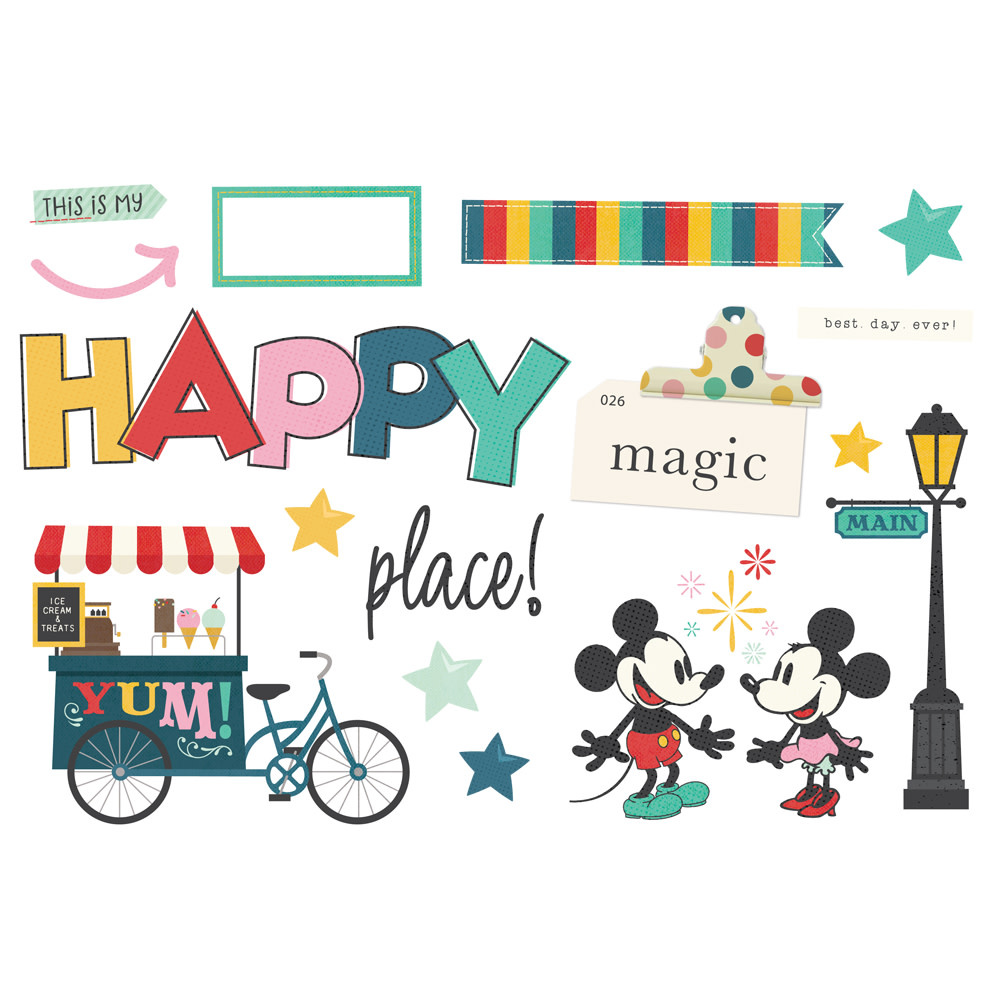 SIMPLE STORIES SIMPLE STORIES SIMPLE PAGES SAY CHEESE HAPPIEST PLACE PAGE PIECES 16/PK