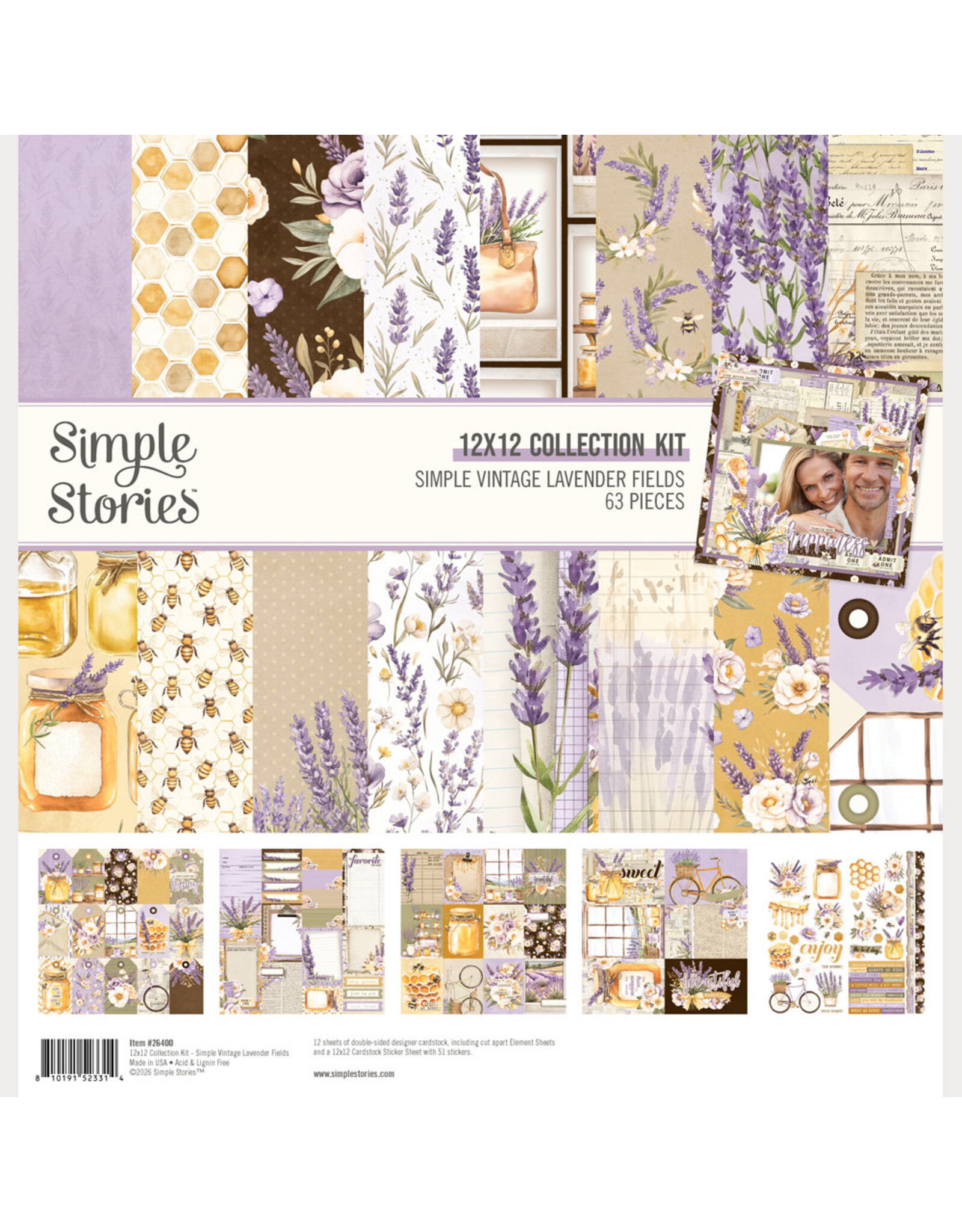 SIMPLE STORIES SIMPLE STORIES SIMPLE VINTAGE LAVENDER FIELDS 12x12 COLLECTION KIT