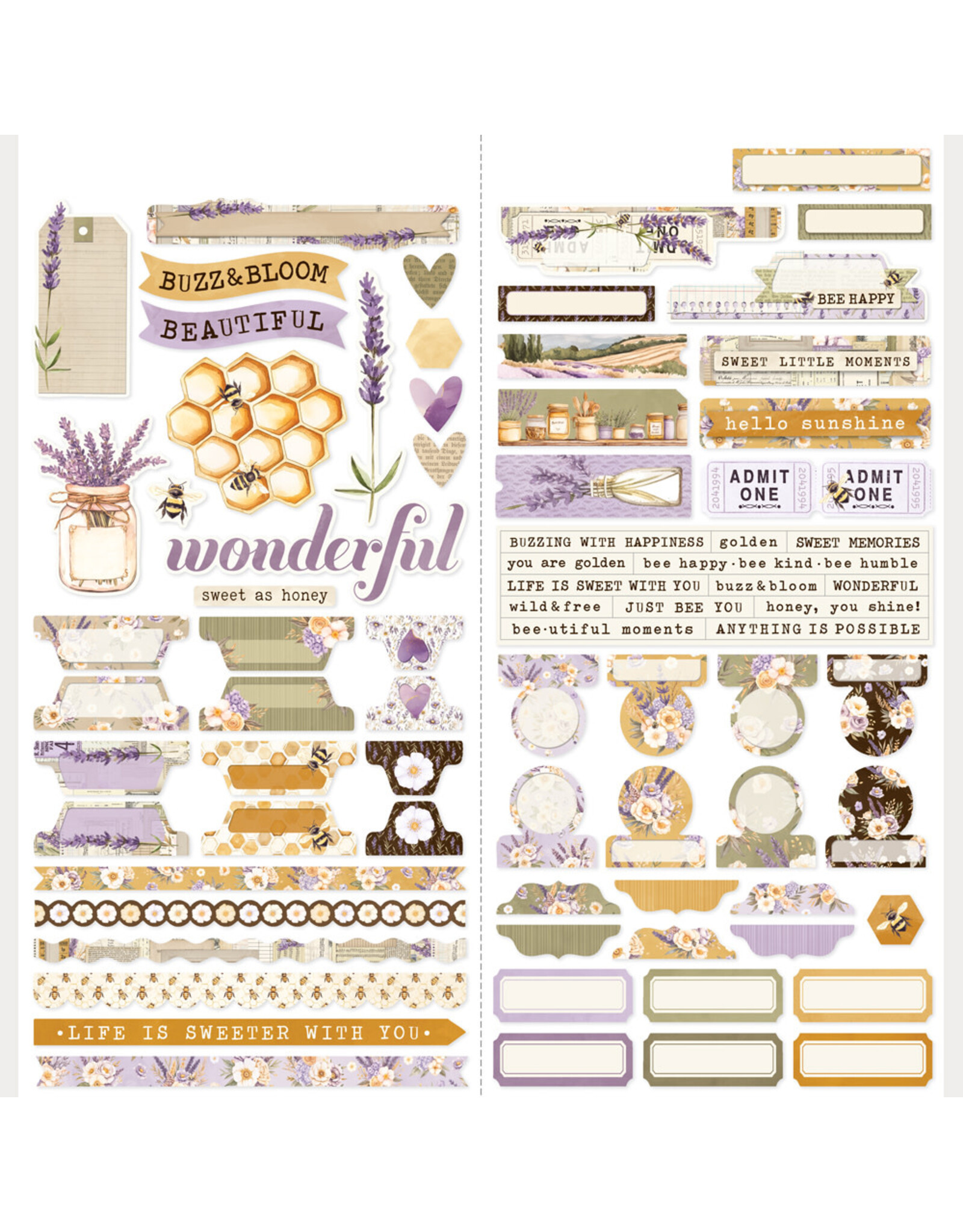 SIMPLE STORIES SIMPLE STORIES SIMPLE VINTAGE LAVENDER FIELDS 12x12 CARDSTOCK STICKERS BASICS