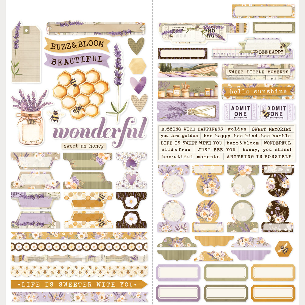 SIMPLE STORIES SIMPLE STORIES SIMPLE VINTAGE LAVENDER FIELDS 12x12 CARDSTOCK STICKERS BASICS